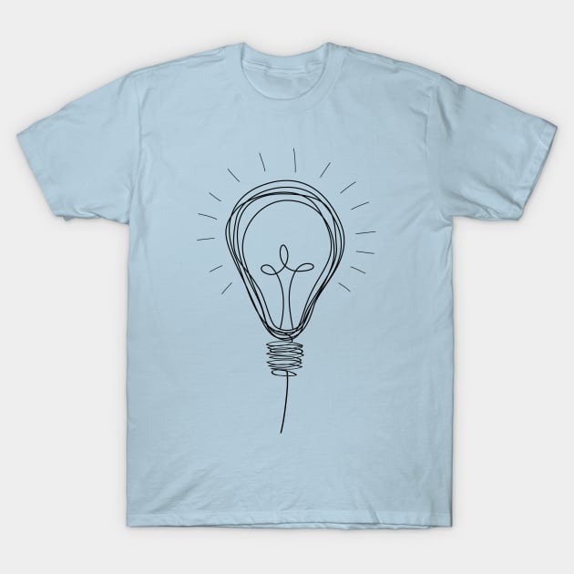 Idea | Lamp Light Bulb Sketch T-Shirt T-Shirt by KarabasClothing